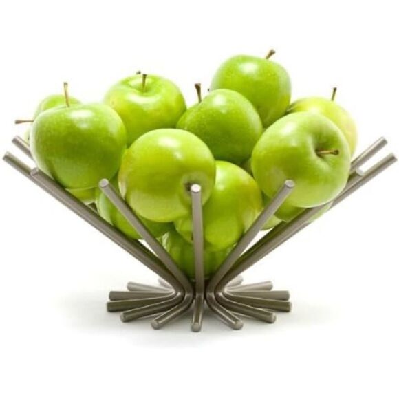 NEW Spectrum Diversified Euro Starburst Fruit Bowl, Satin Nickel - Picture 1 of 5